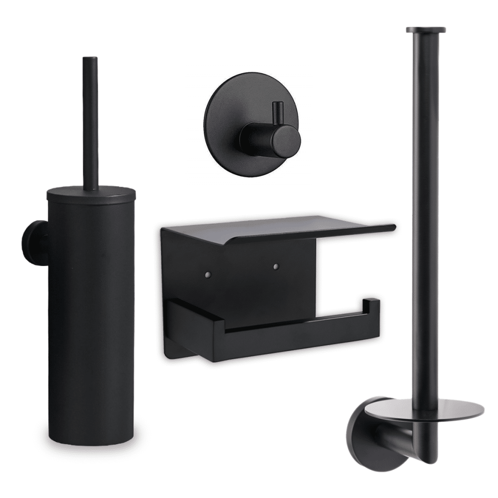 Toilet accessoires set industrieel Luxebadkameraccessoires.nl