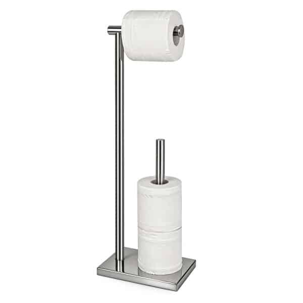 VDN Stainless staande wc-rolhouder met reserverolhouder in chroom