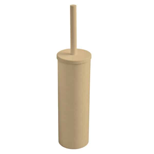 VDN Stainless toiletborstelhouder mat beige van RVS met afsluitdeksel