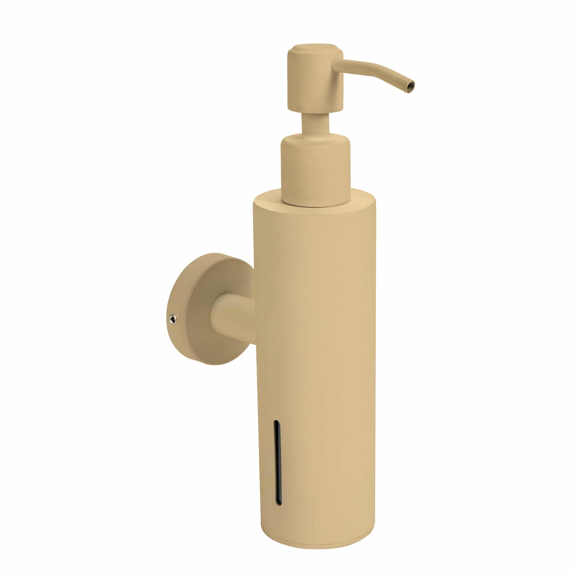 Zeeppompje mat beige van RVS met wandbevestiging en zichtvenster aan de zijkant